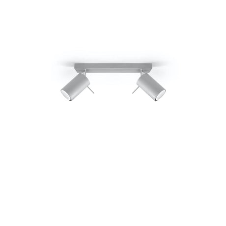 RING 2 Taklampa - Grå - 2 Justerbara Skärmar - Modern Stil - Pulverlackerad Stål - GU10 Lampa Kompatibel - Flexibel Belysningsriktning - Enkel Installation Carvallo