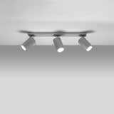 RING 3 Taklampa - Grå - 3 Justerbara Skärmar - Modern Design - Pulverlackerad Stål - GU10 Lampa Kompatibel - Flexibel Belysningsriktning - Enkel Installation Carvallo