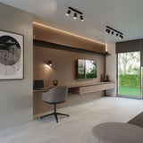 Ring Dubbel Svart Spotlight - Modern Justerbar Stål Taklampa - 30x6x16 cm Carvallo