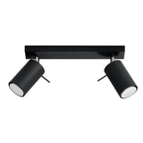 Ring Dubbel Svart Spotlight - Modern Justerbar Stål Taklampa - 30x6x16 cm Carvallo