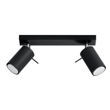 Ring Dubbel Svart Spotlight - Modern Justerbar Stål Taklampa - 30x6x16 cm Carvallo
