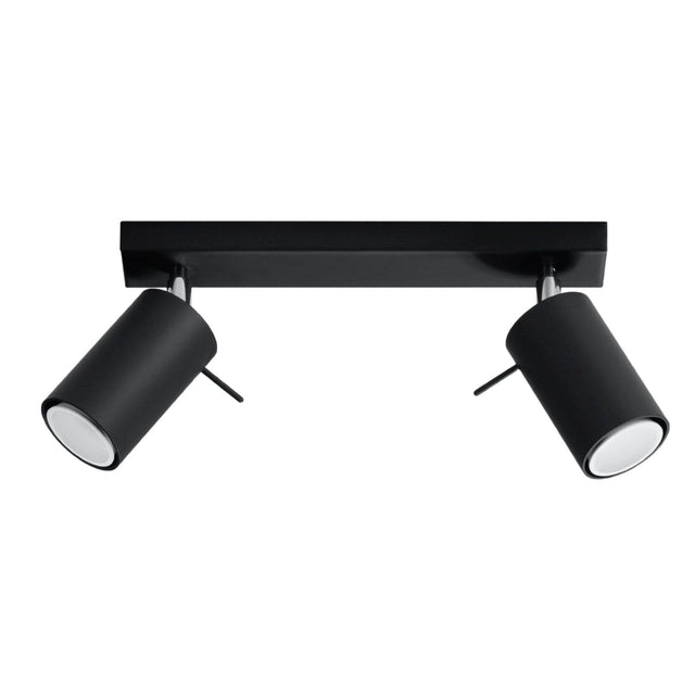 Ring Dubbel Svart Spotlight - Modern Justerbar Stål Taklampa - 30x6x16 cm Carvallo