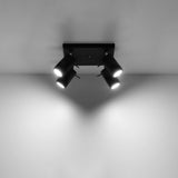 Ring Quad Black Spotlight - Justerbar Modern Stål Taklampa - 25x25x16 cm Carvallo