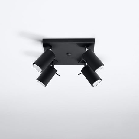 Ring Quad Black Spotlight - Justerbar Modern Stål Taklampa - 25x25x16 cm Carvallo