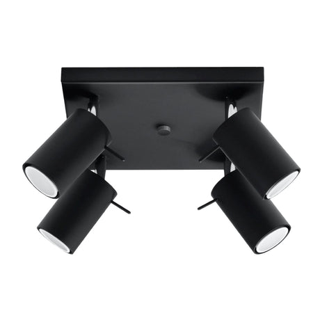 Ring Quad Black Spotlight - Justerbar Modern Stål Taklampa - 25x25x16 cm Carvallo