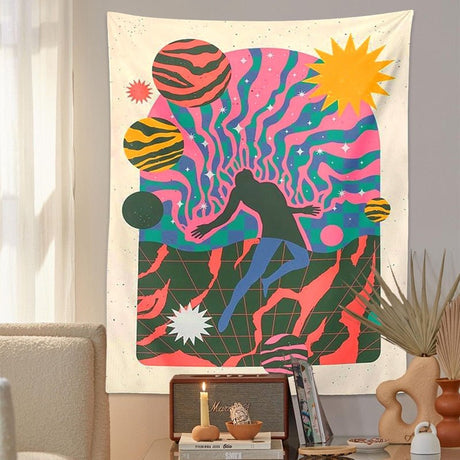 Spirituell Psykedelisk Tapestry Väggprydnad - 100% Polyester Carvallo