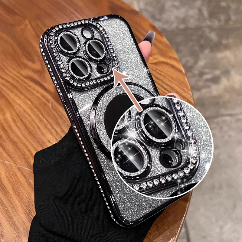 Telefonfodral med spegel magnetisk stativ glitter Carvallo