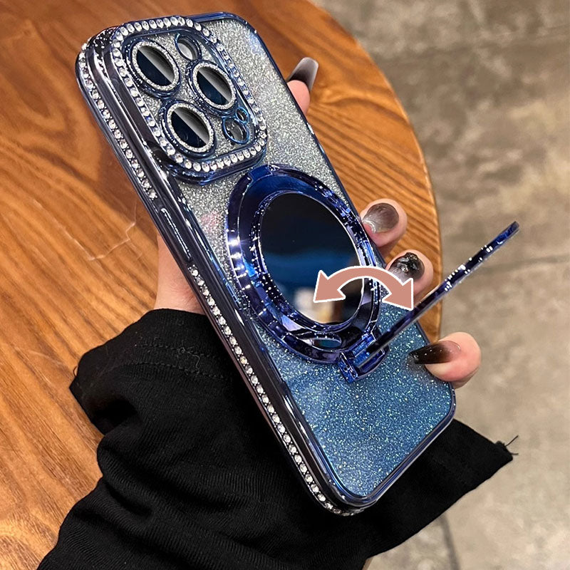 Telefonfodral med spegel magnetisk stativ glitter Carvallo