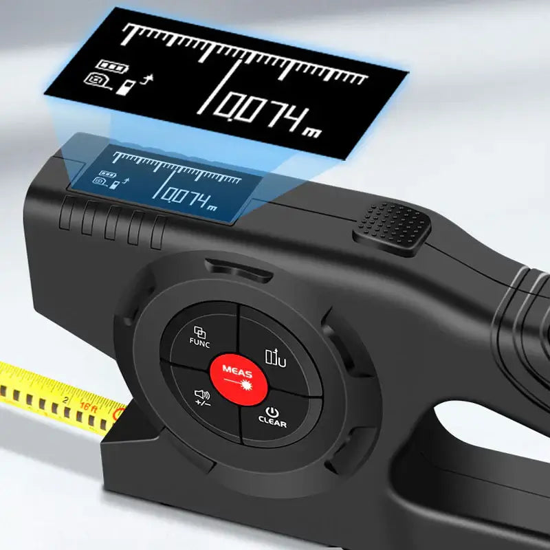 Royallure 3-i-1 Digital Laser Mätare – Måttband, Laser & Krysslinje, Bakgrundsbelyst LCD Carvallo