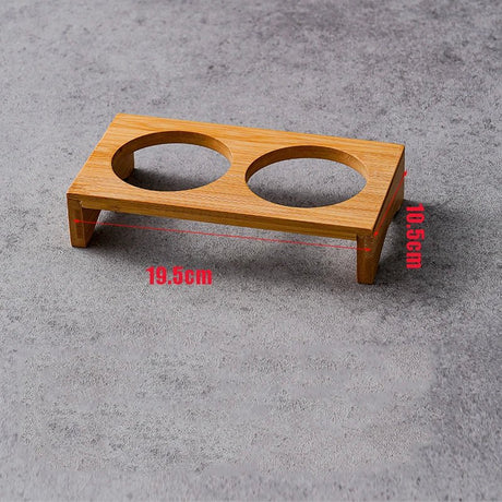 Set i rostfritt stål dip-skålar på serveringbricka i bambu Carvallo