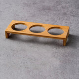 Set i rostfritt stål dip-skålar på serveringbricka i bambu Carvallo