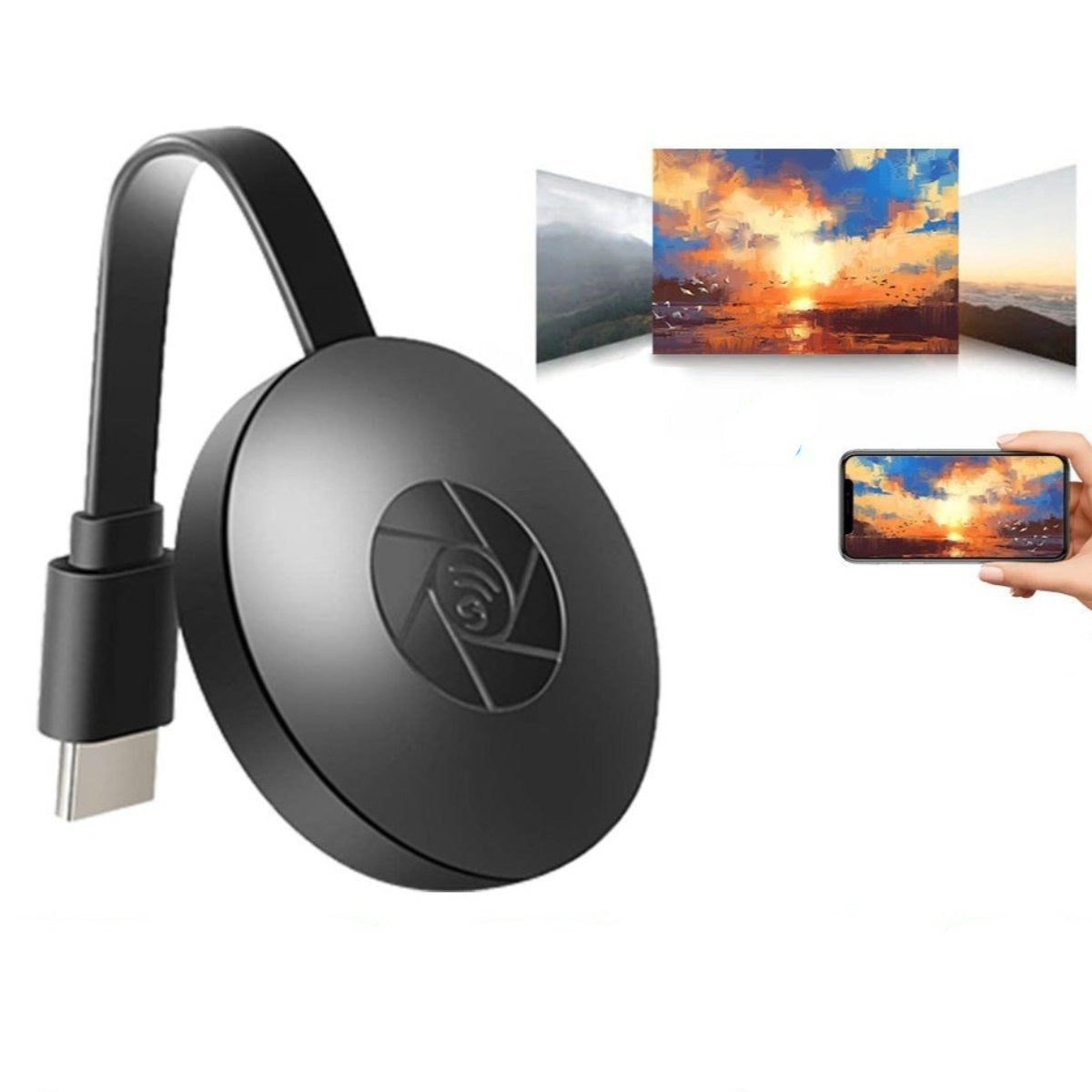 Carvallo HDMI-streamer VisionCast One | Full HD 1080P | Trådlös & Plug-and-Play | För filmer, presentationer & gaming Carvallo