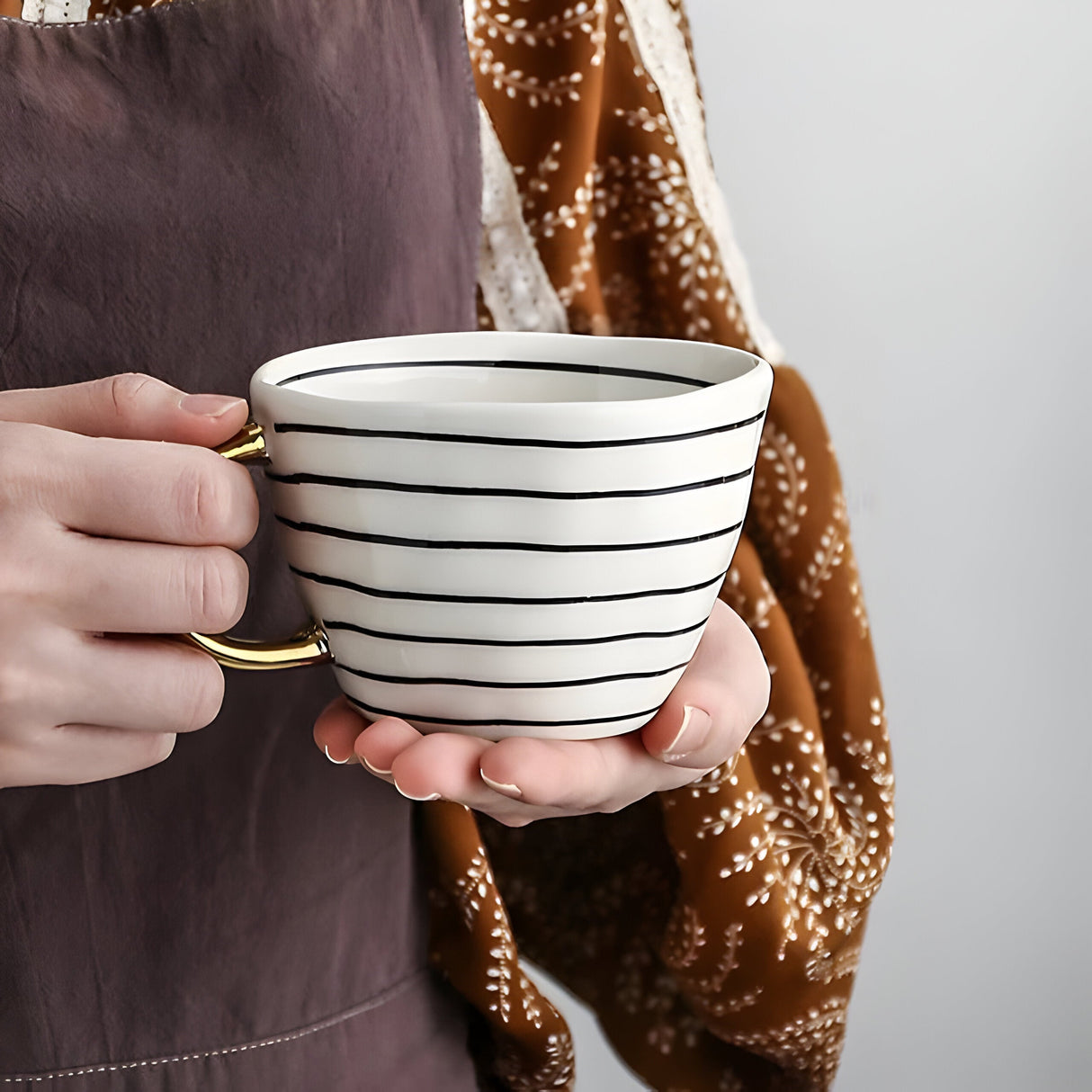 Keramikkopp med geometrisk design – Stilfull og moderne | Ideell for kaffe eller te Carvallo