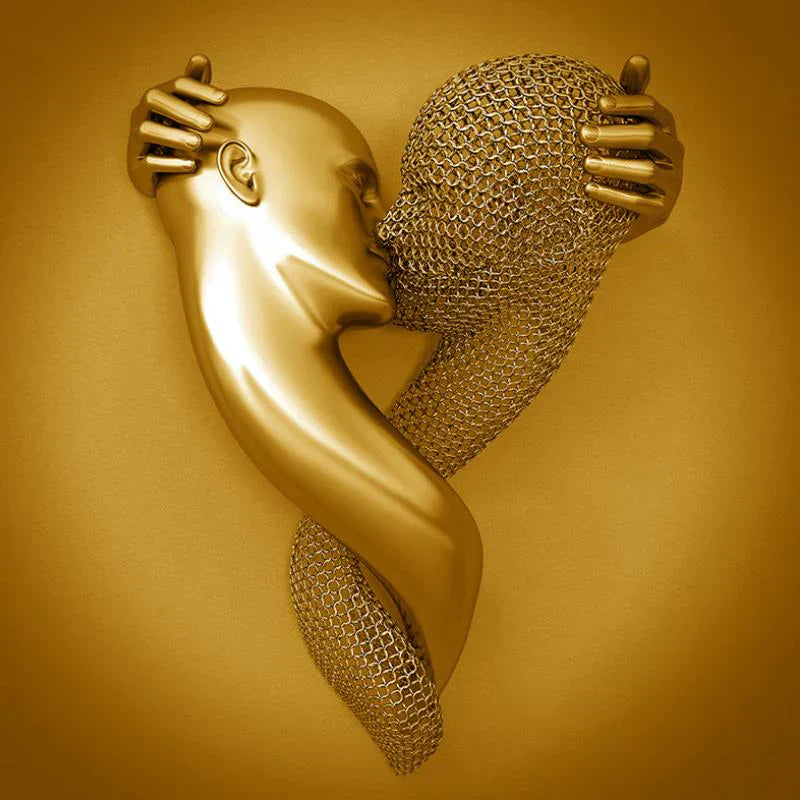 Kärleks-Canvas med Elegant Metallfigur i Modernt Design Carvallo