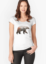 Kvinnor bomullsbjörn Tee-Clothes for women-Hemnix-Hemnix