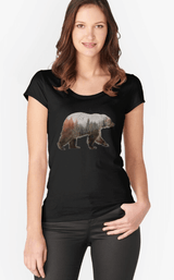 Kvinnor bomullsbjörn Tee-Clothes for women-Hemnix-Hemnix