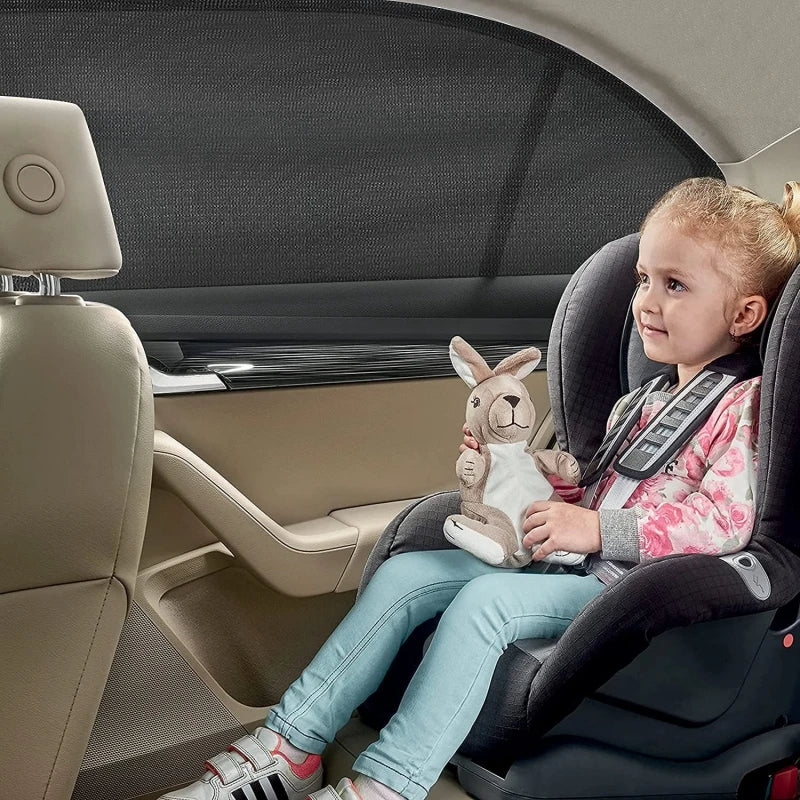 Carvallo 2-pack bilmyggnät & solskydd | UV- & insektskydd för sidofönster | Fällbart & andningsbart Carvallo