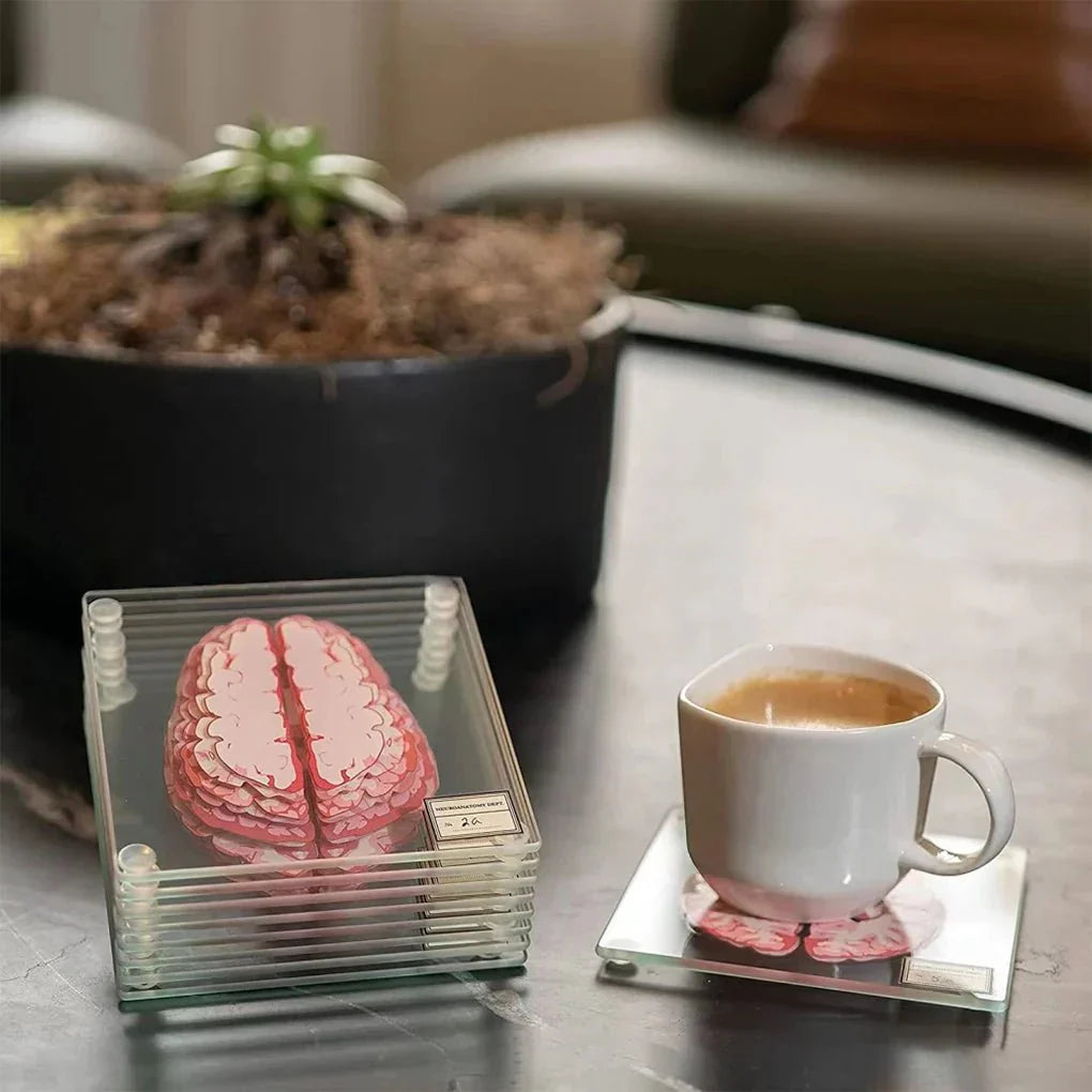 Novelty Tio Bitars 'Hjärna' Coaster Set i Unik Design Carvallo