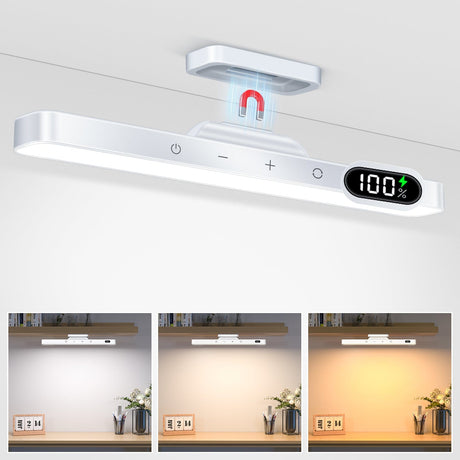 RoyaleGlow Bärbar LED Skrivbordslampa - Magnetisk, Fjärrstyrd Dimbart med 3 Färglägen Carvallo