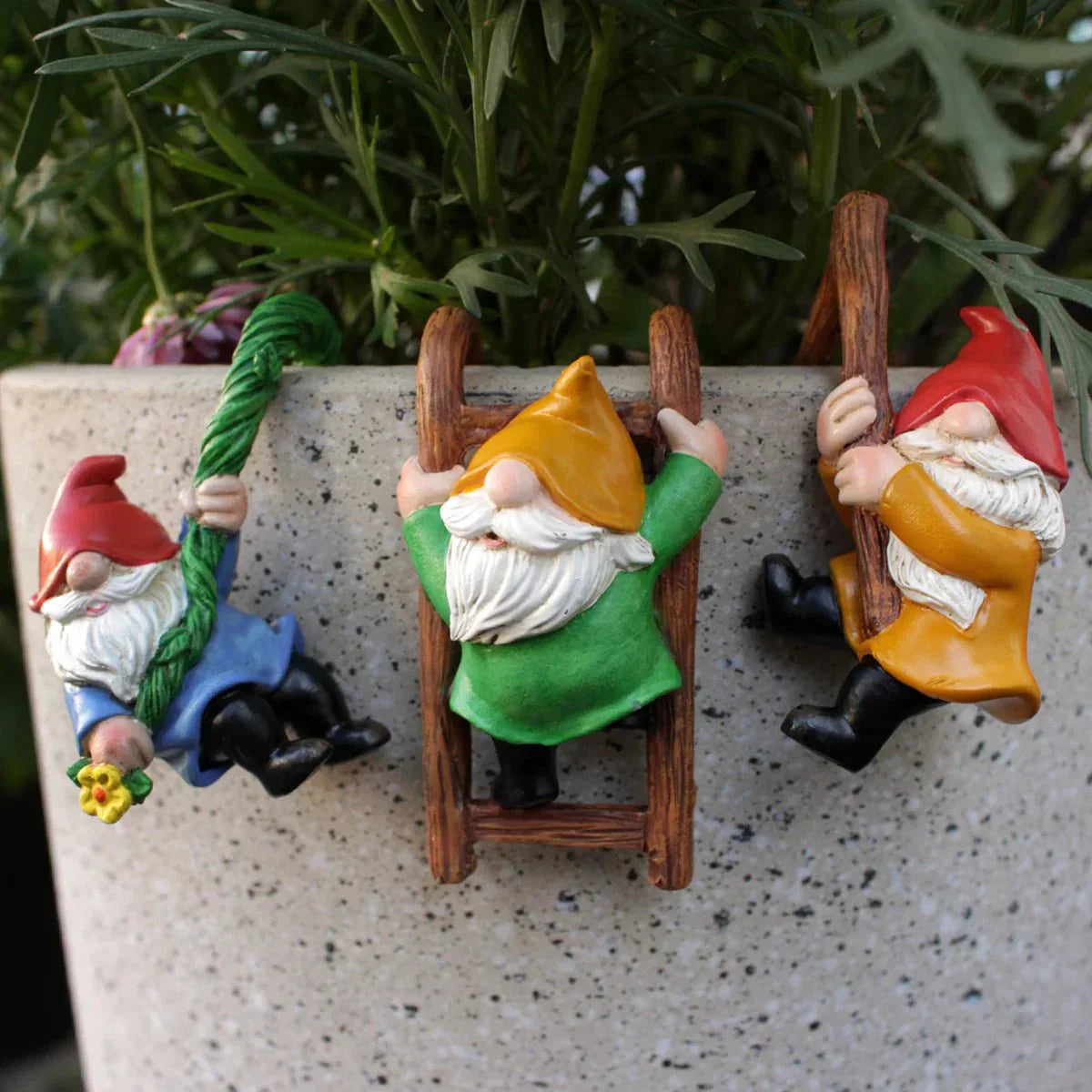 Tre-delad trädgårdsgnome dekorationer växthus utomhusdekor Carvallo