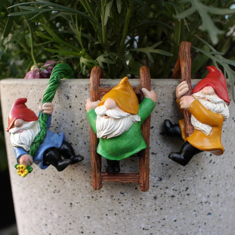 Tre-delad trädgårdsgnome dekorationer växthus utomhusdekor Carvallo