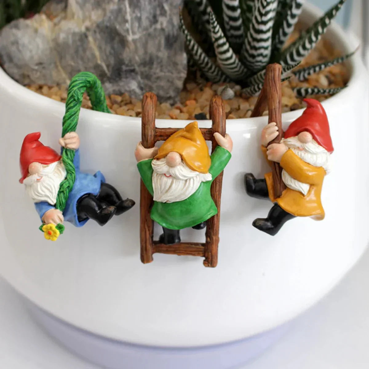 Tre-delad trädgårdsgnome dekorationer växthus utomhusdekor Carvallo