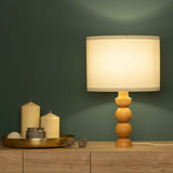 LumiWood – Trä Bordslampa med Tygskärm, Skandinavisk Nattbordslampa Carvallo