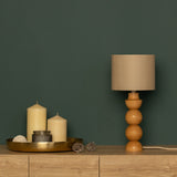 LumiWood – Trä Bordslampa med Tygskärm, Skandinavisk Nattbordslampa Carvallo