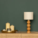 LumiWood – Trä Bordslampa med Tygskärm, Skandinavisk Nattbordslampa Carvallo