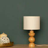 LumiWood – Trä Bordslampa med Tygskärm, Skandinavisk Nattbordslampa Carvallo