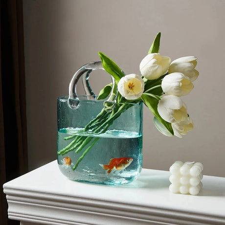 Transparent Pastell Handväska Form Vas - Glas Modern Dekor Carvallo