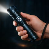 LED Ficklampa Uppladdningsbar Zoom Aluminium Strålkastare Carvallo