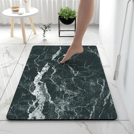 AquaArt Luxe Badmatta | Konstnärlig Design | Mjuk Absorberande Halkfri Mikrofiber | Tegel för Tegel Carvallo