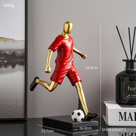 Abstract fotbollsspelare figur i unik heminredning och konstnärlighet Carvallo