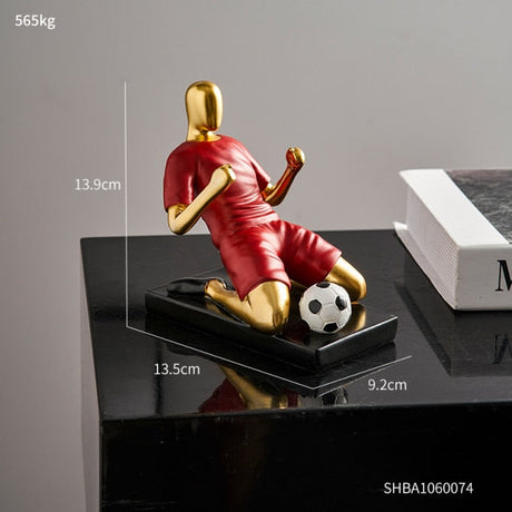 Abstract fotbollsspelare figur i unik heminredning och konstnärlighet Carvallo