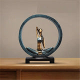 Moderna Abstrakta Harpikskulpturer för Kontorsdekoration 11 Tum Carvallo