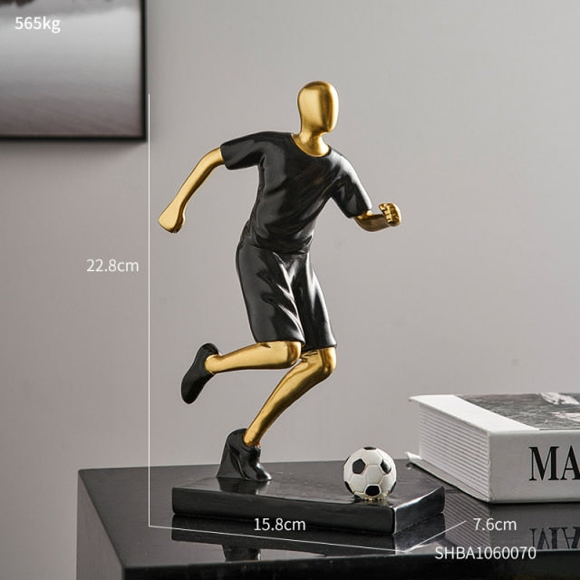 Abstract fotbollsspelare figur i unik heminredning och konstnärlighet Carvallo