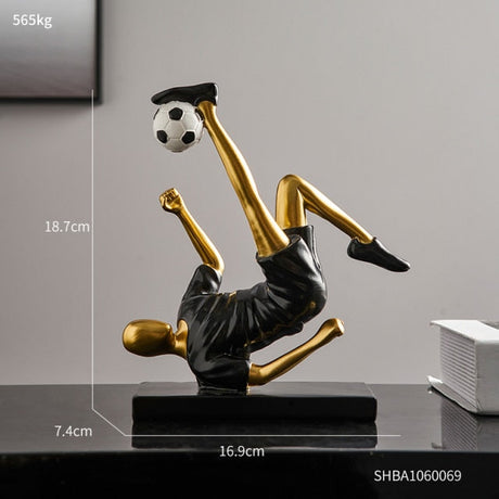Abstract fotbollsspelare figur i unik heminredning och konstnärlighet Carvallo