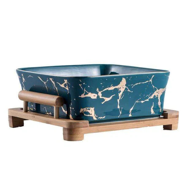 Carvallo – Modern serveringsskål med træbotten för elegant bordsuppställning Carvallo