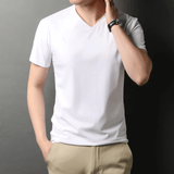 Men's Slim Fit V-Neck T-shirt-Clothes for Men-Hemnix-Vit-S-Hemnix