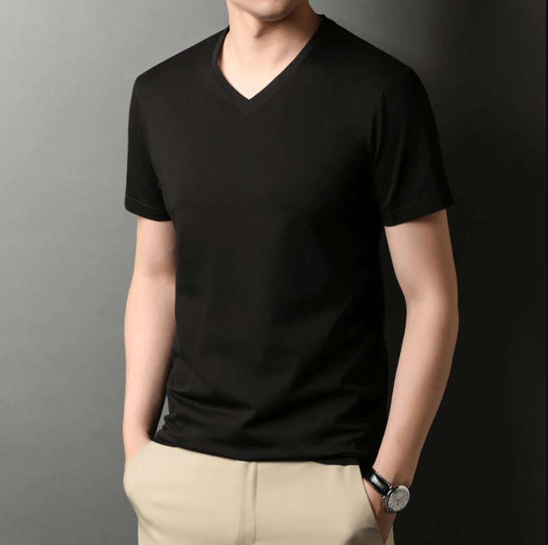 Men's Slim Fit V-Neck T-shirt-Clothes for Men-Hemnix-Hemnix