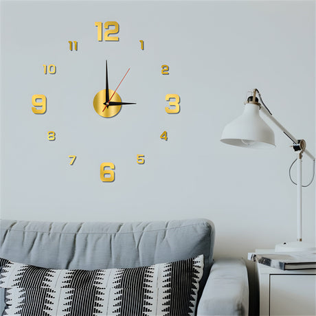 Modern ramfri väggklocka med spegelklistermärkesdesign Carvallo