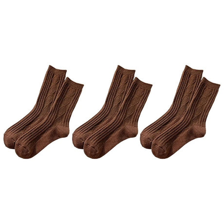 3 par/set Kashmir-ullstrumpor för kvinnor-Hemnix-Brun-En storlek-Hemnix