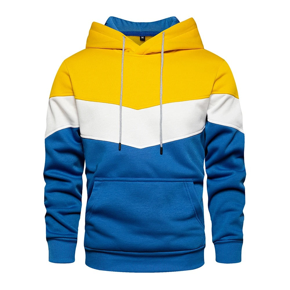 Patchwork Fleece Hoodie för män Hemnix