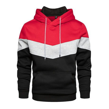Patchwork Fleece Hoodie för män Hemnix