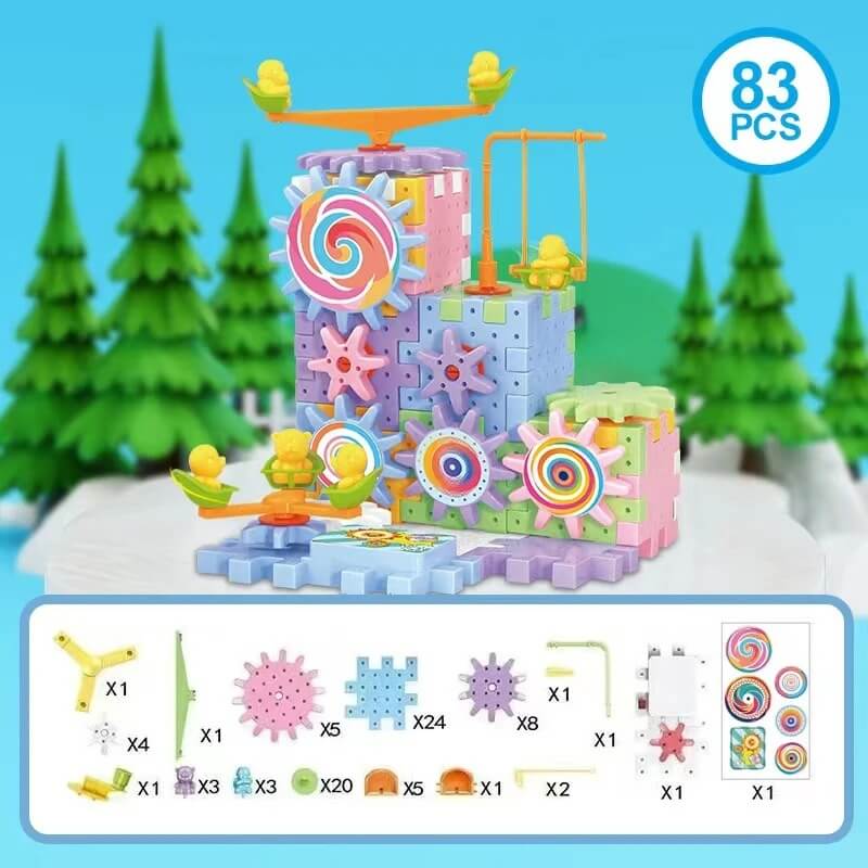 Elektrisk Byggmodell – 3D Pussel med Växlar för Barn-Building Toys-BB-83 stycken-Hemnix