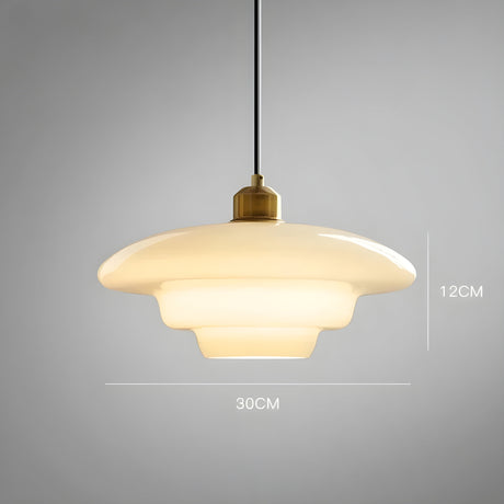 AuraBeam Light – Minimalistisk elfenbensfärgad LED-hänglampa i glas Carvallo