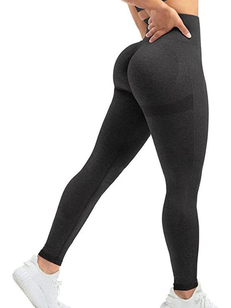Träningsleggings med hög midja för kvinnor-Bellasverige-Svart-S-Hemnix