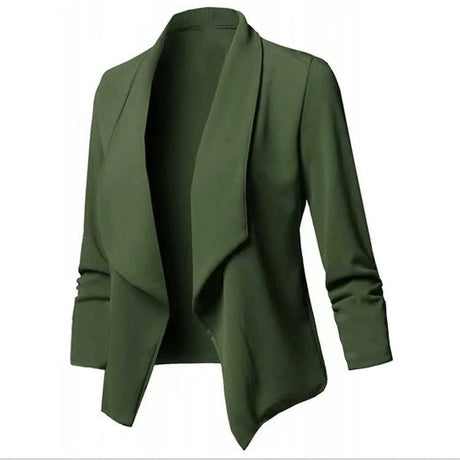 Överdimensionerad öppen blazer för kvinnor-Hemnix-Grön-S-Hemnix
