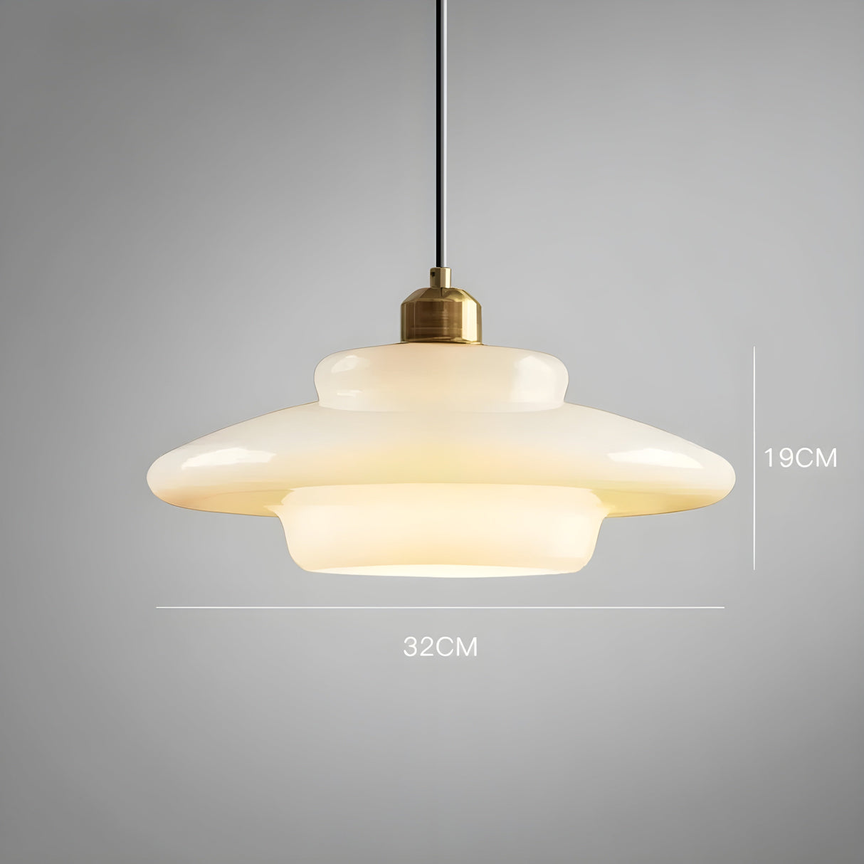 AuraBeam Light – Minimalistisk elfenbensfärgad LED-hänglampa i glas Carvallo